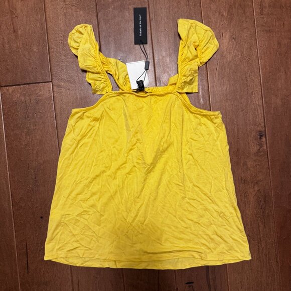 NWT Cable & Gauge Yellow Tank – Size Medium – Ruffle Sleeves – Flowy & Comfy - Picture 2 of 6